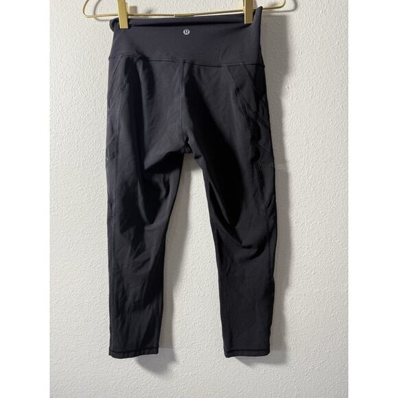 Lululemon High Times Pant Wrap Mesh Leggings Women's Size 6 Black 7/8 - Picture 3 of 3